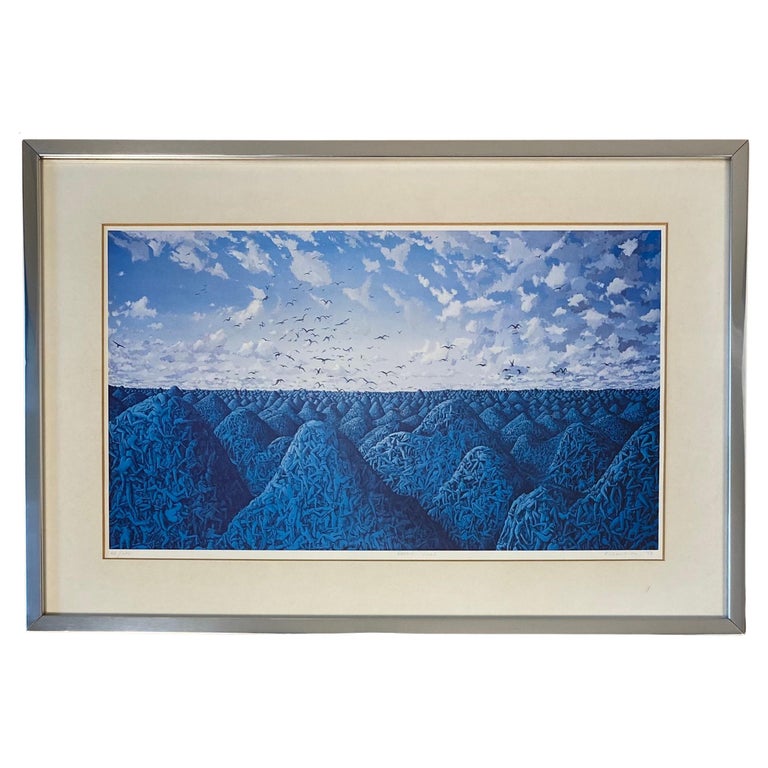 Nude Erotic Colour Lithograph Attrib. to Mark Rosenthal, "Green Hills