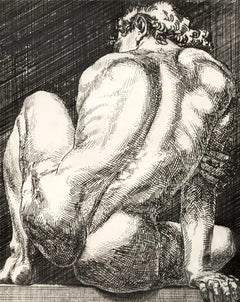 "Nudo #2":: une gravure rare et acclamée d'un nu masculin par Paul Cadmus:: avec une dédicace rare