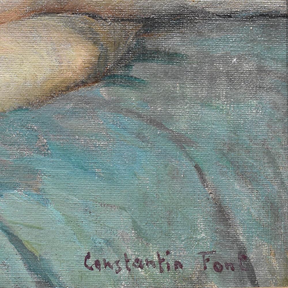 French Nudo Di Donna Distesa, Olio Su Tela, XX Secolo,  Anni Trenta del Novecento.