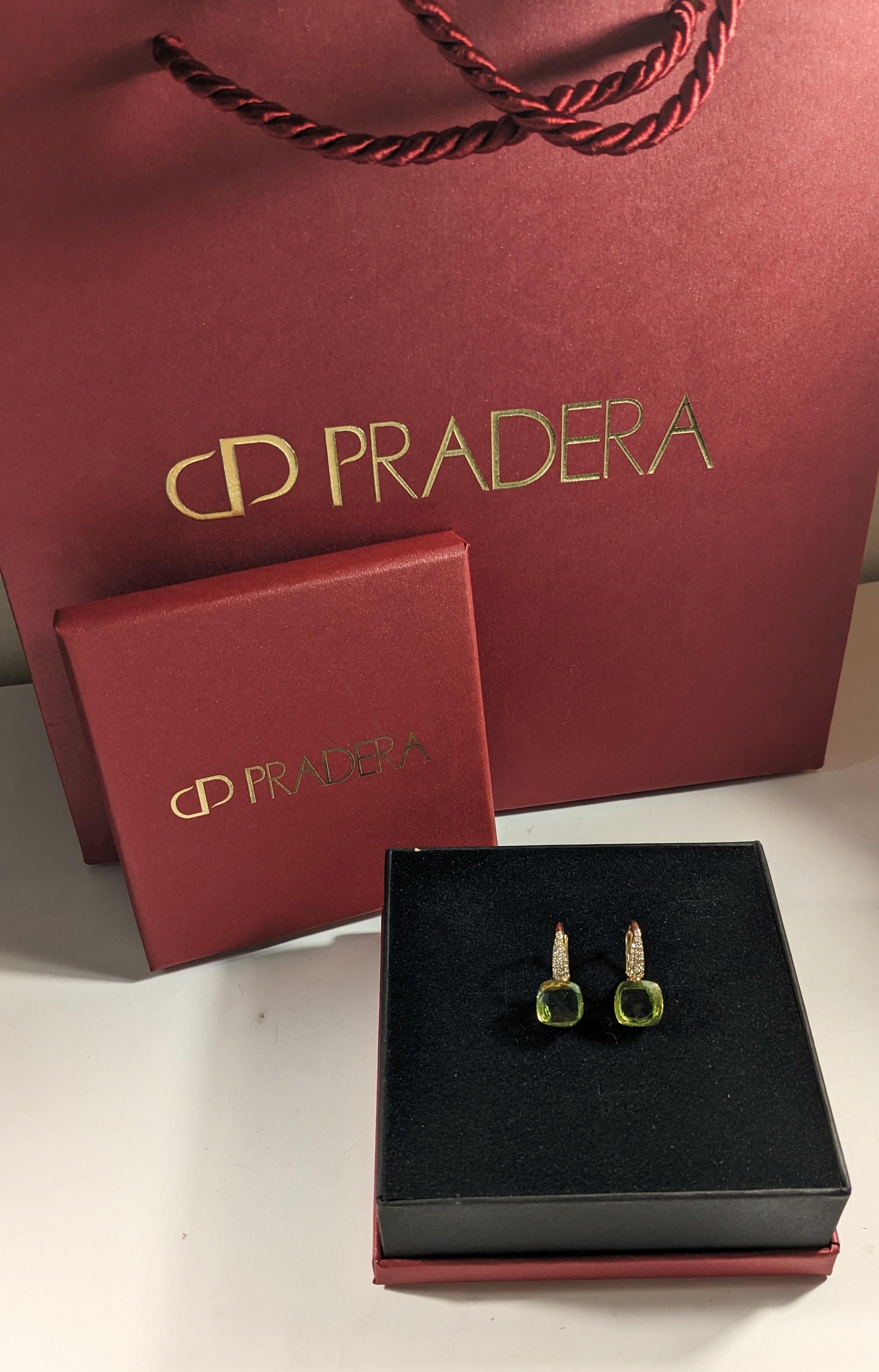 Nudo-Ohrringe aus 18 Karat Roségold, Diamanten und Peridot Damen im Angebot