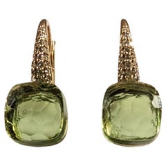 Nudo Earrings in 18 Karat Rose Gold, Diamonds and Peridot
