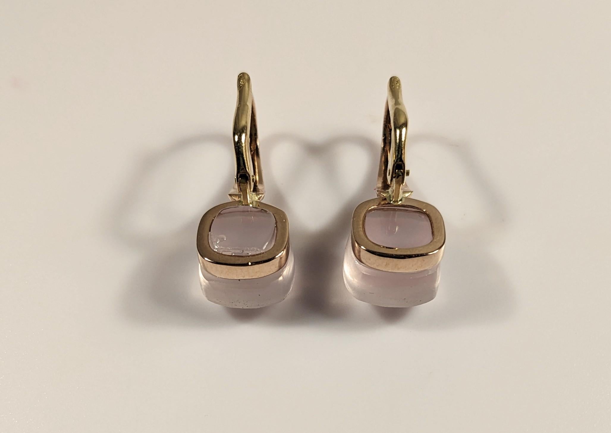 Orecchini Nudo in oro rosa 18 carati, diamanti e quarzo rosa In condizioni Nuovo in vendita a Bilbao, ES