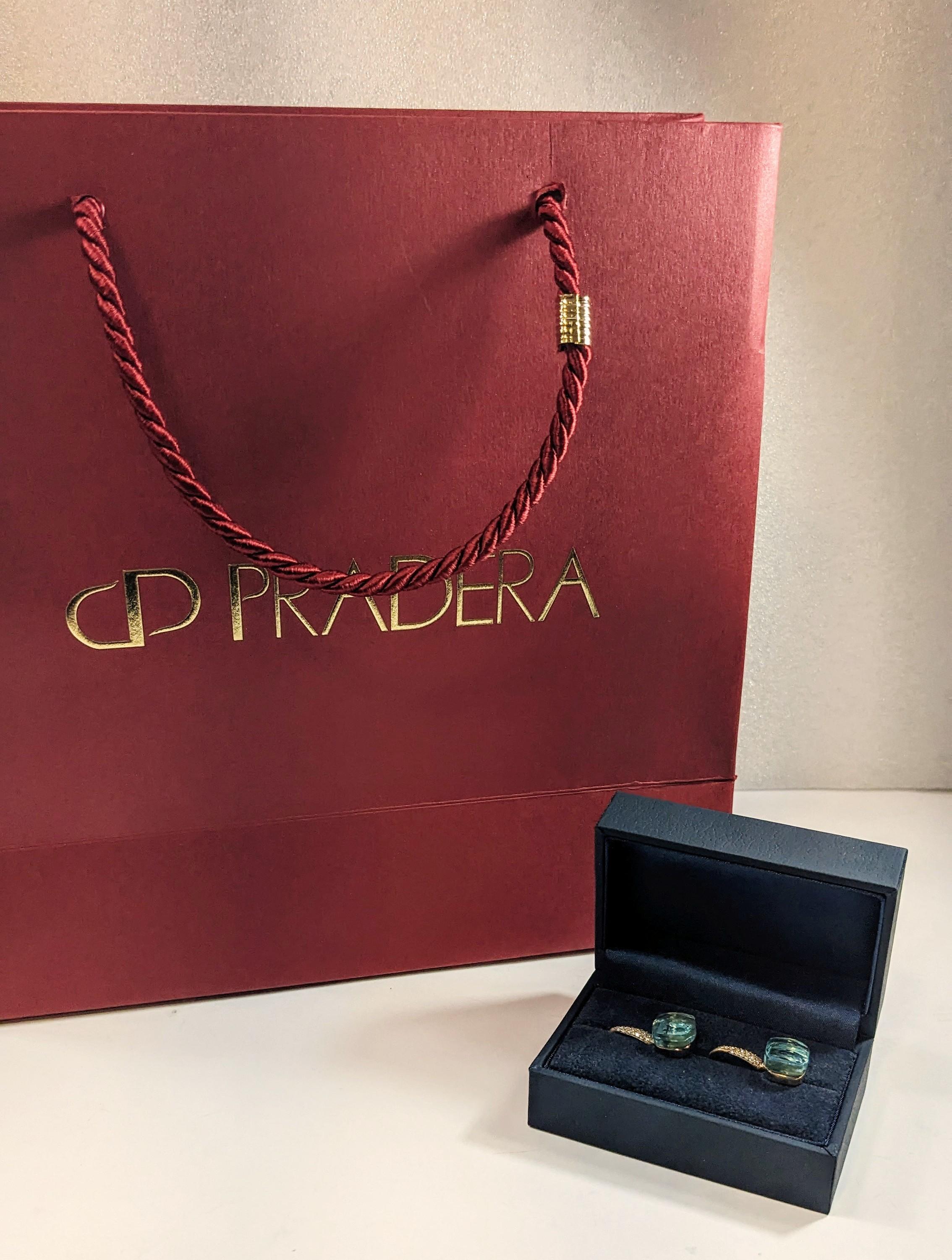 De las mujeres Pendientes Nudo de oro rosa de 18 quilates, diamantes y topacio en venta