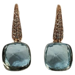Nudo Earrings in 18 Karat Rose Gold, Diamonds and Topaz