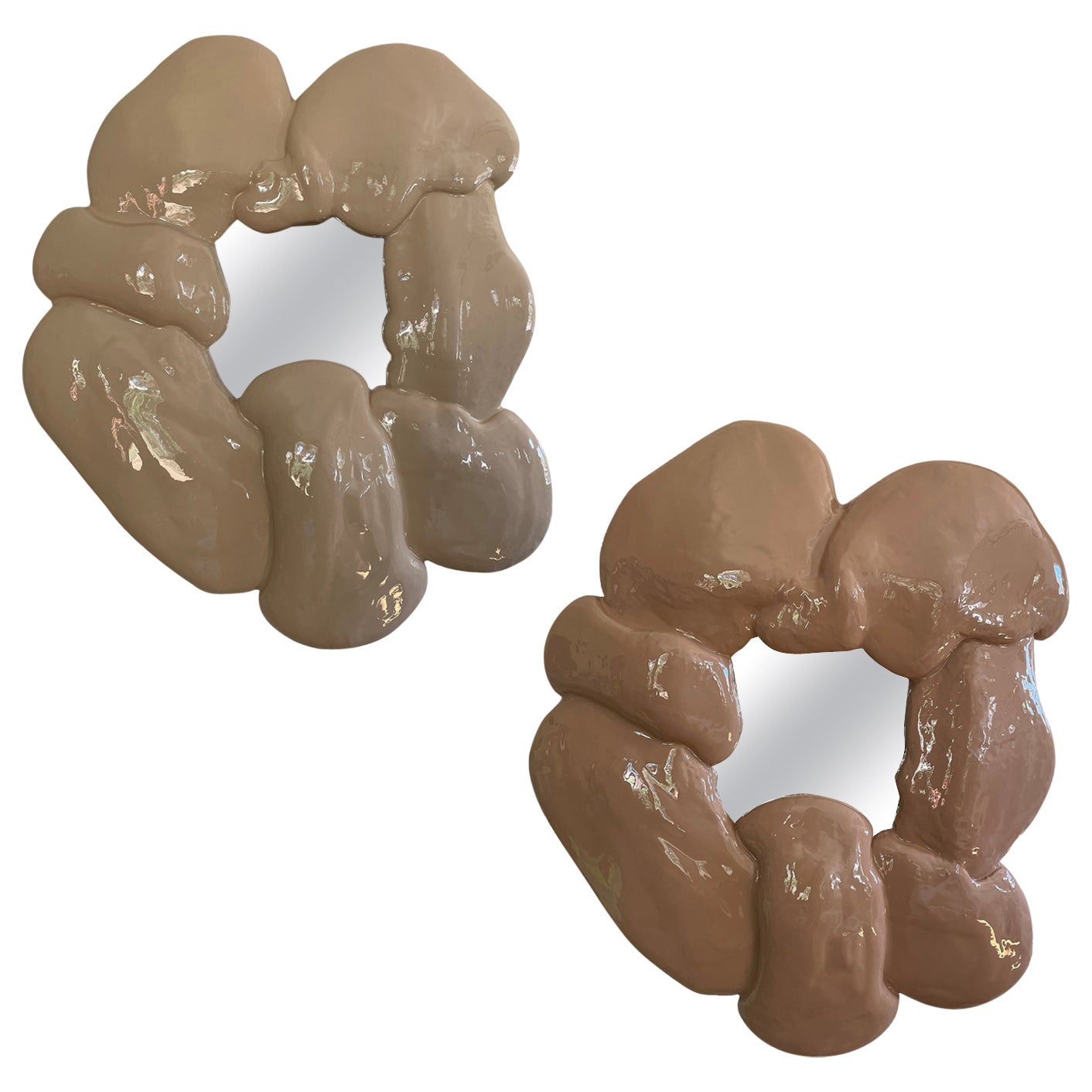 "Nue" Mirrors Set, Plaster, Resin, 2022
