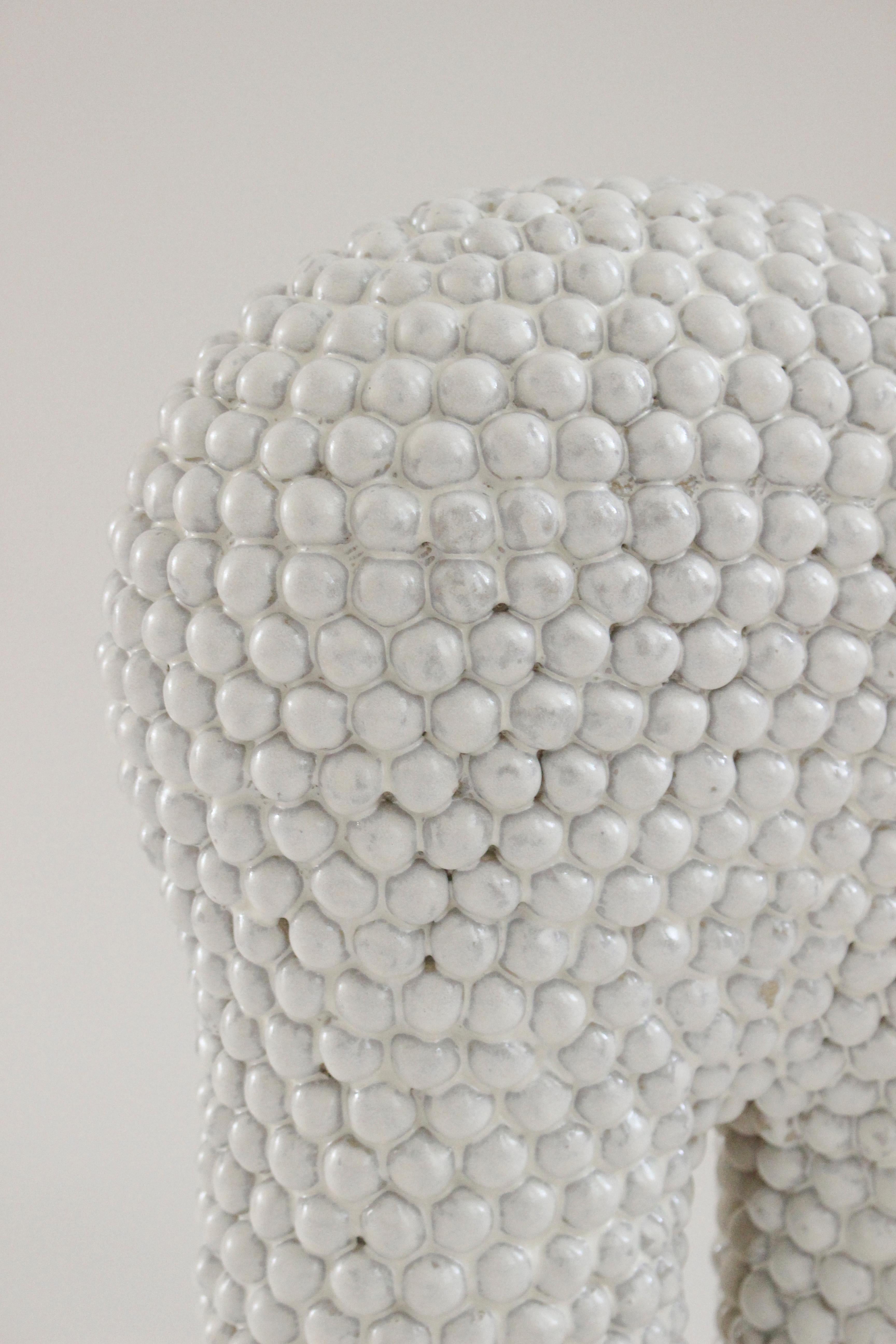 French Nuée #1 Glazed White Stoneware Lamp by Elisa Uberti For Sale