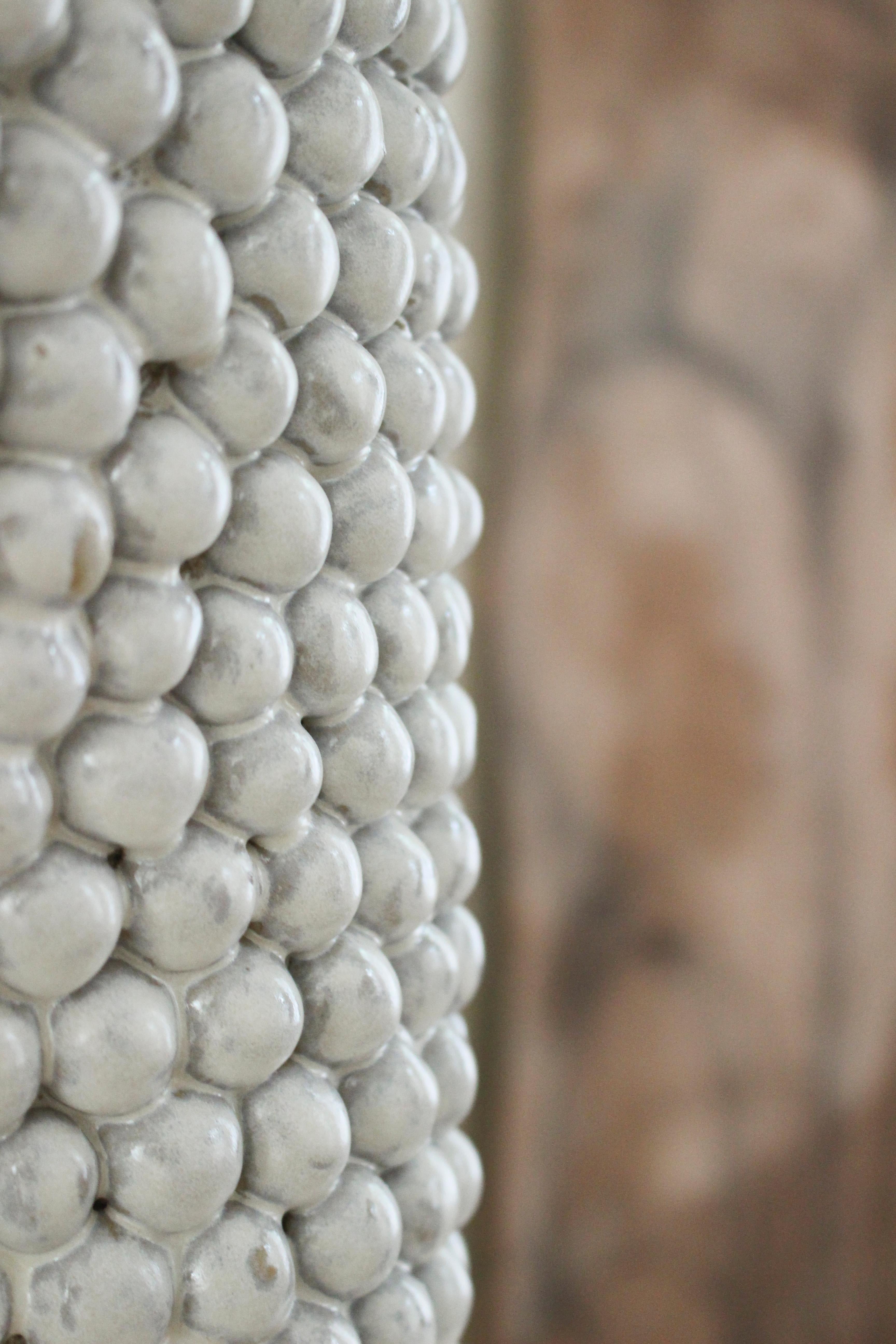 Other Nuée #1 Glazed White Stoneware Lamp by Elisa Uberti For Sale