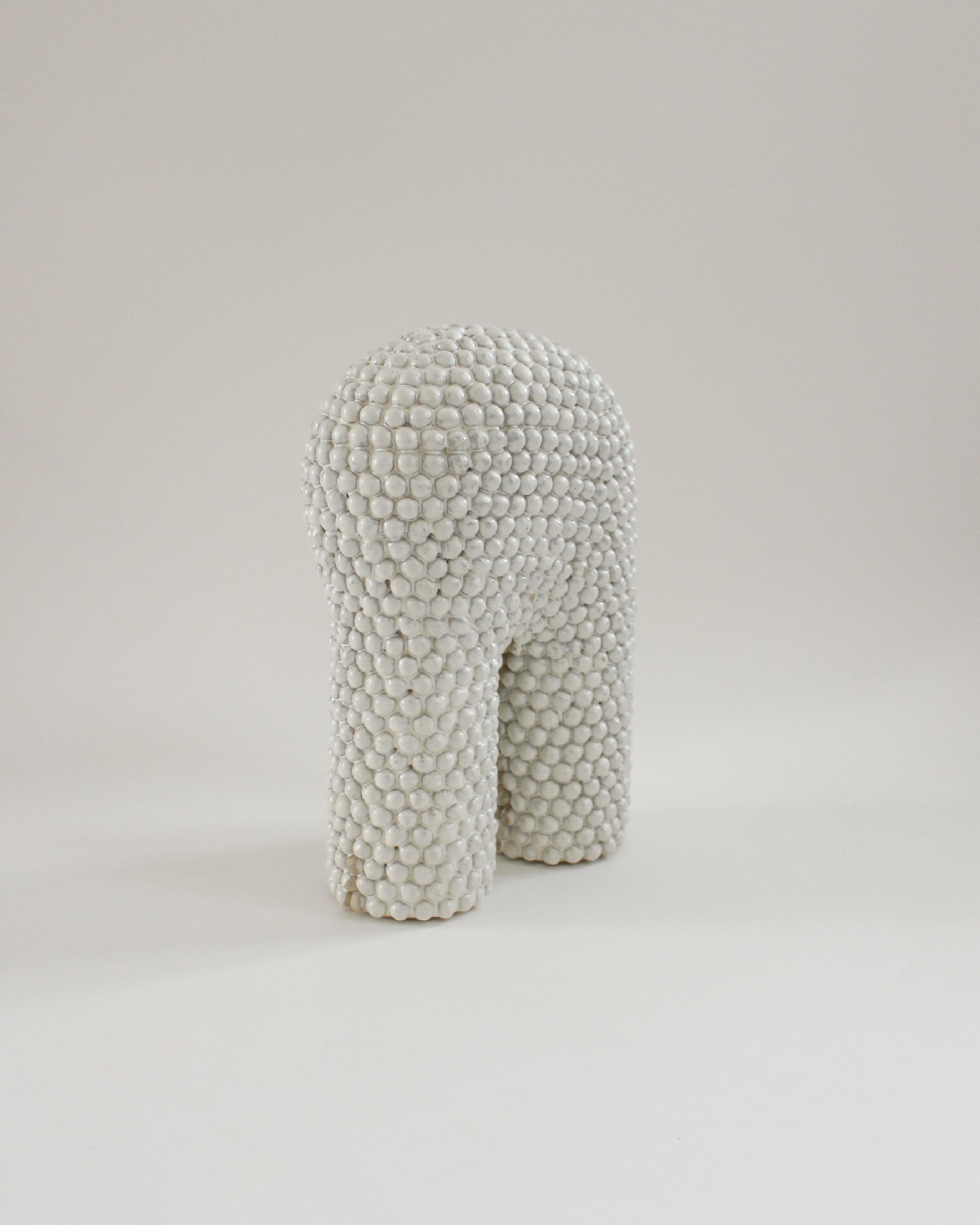 Contemporary Nuée #1 Glazed White Stoneware Lamp by Elisa Uberti For Sale