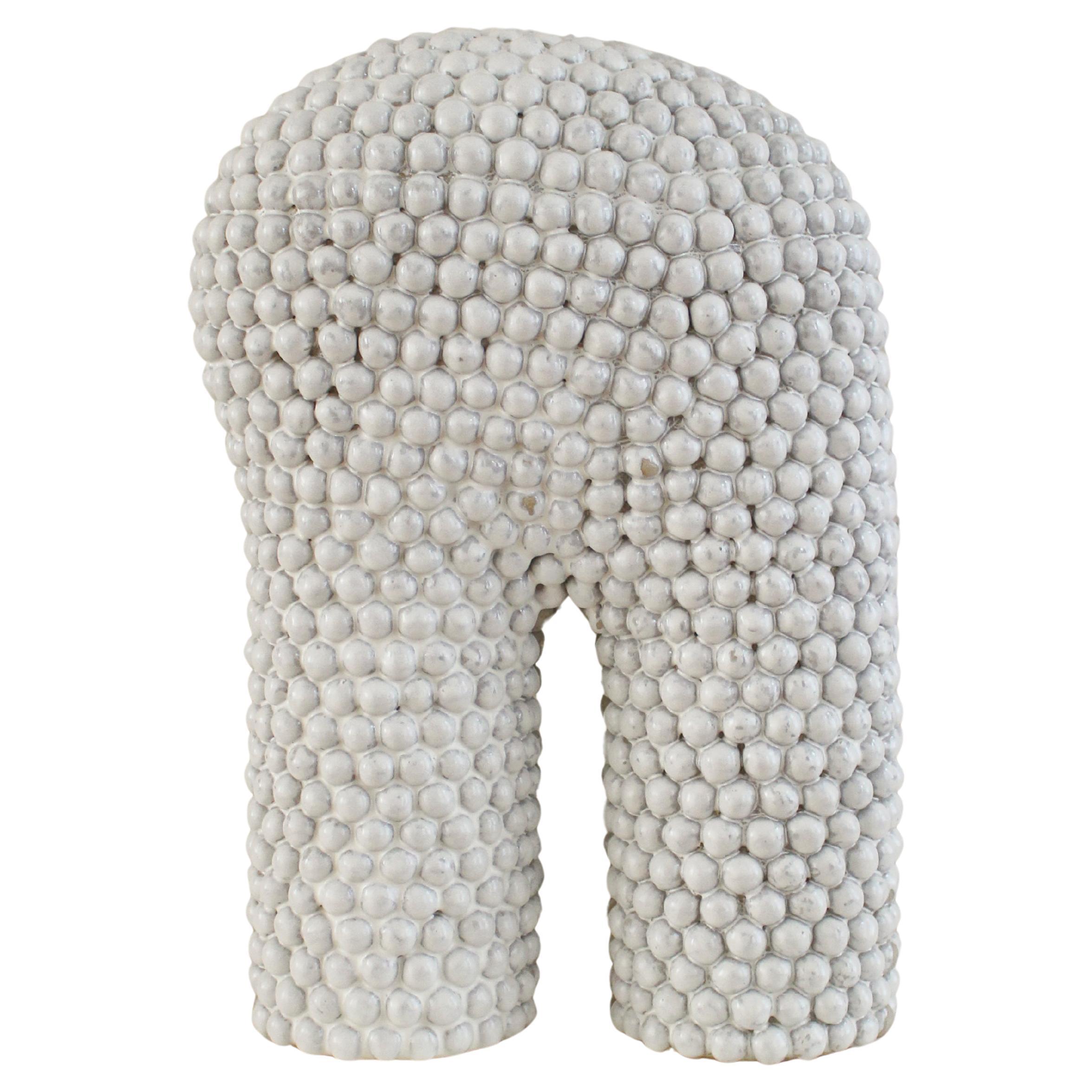 Nuée #1 Glazed White Stoneware Lamp by Elisa Uberti