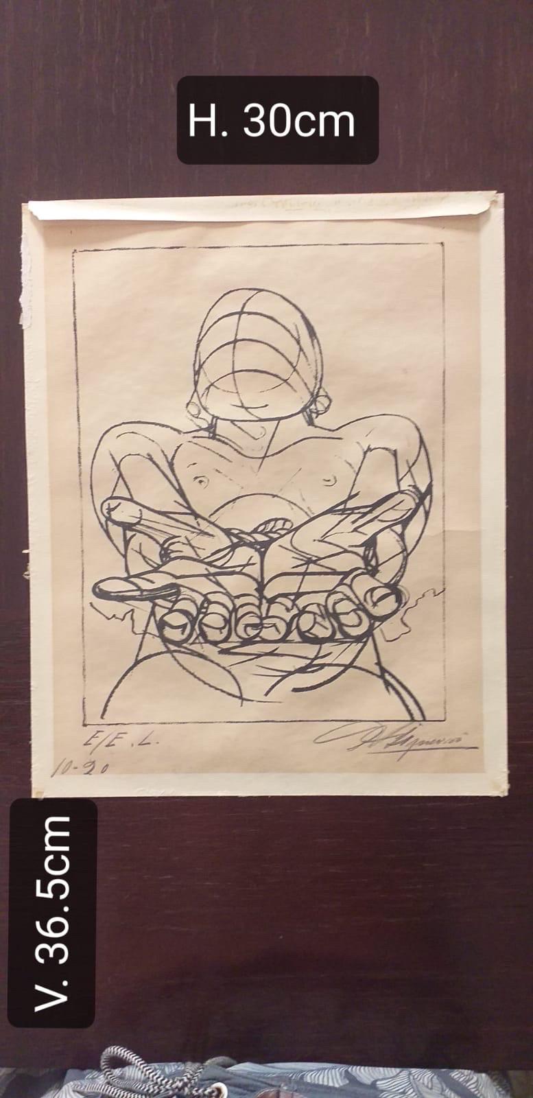 A classic signed litho limited edition by David Alfaro Siqueiros circa 1945, original condition unframed.