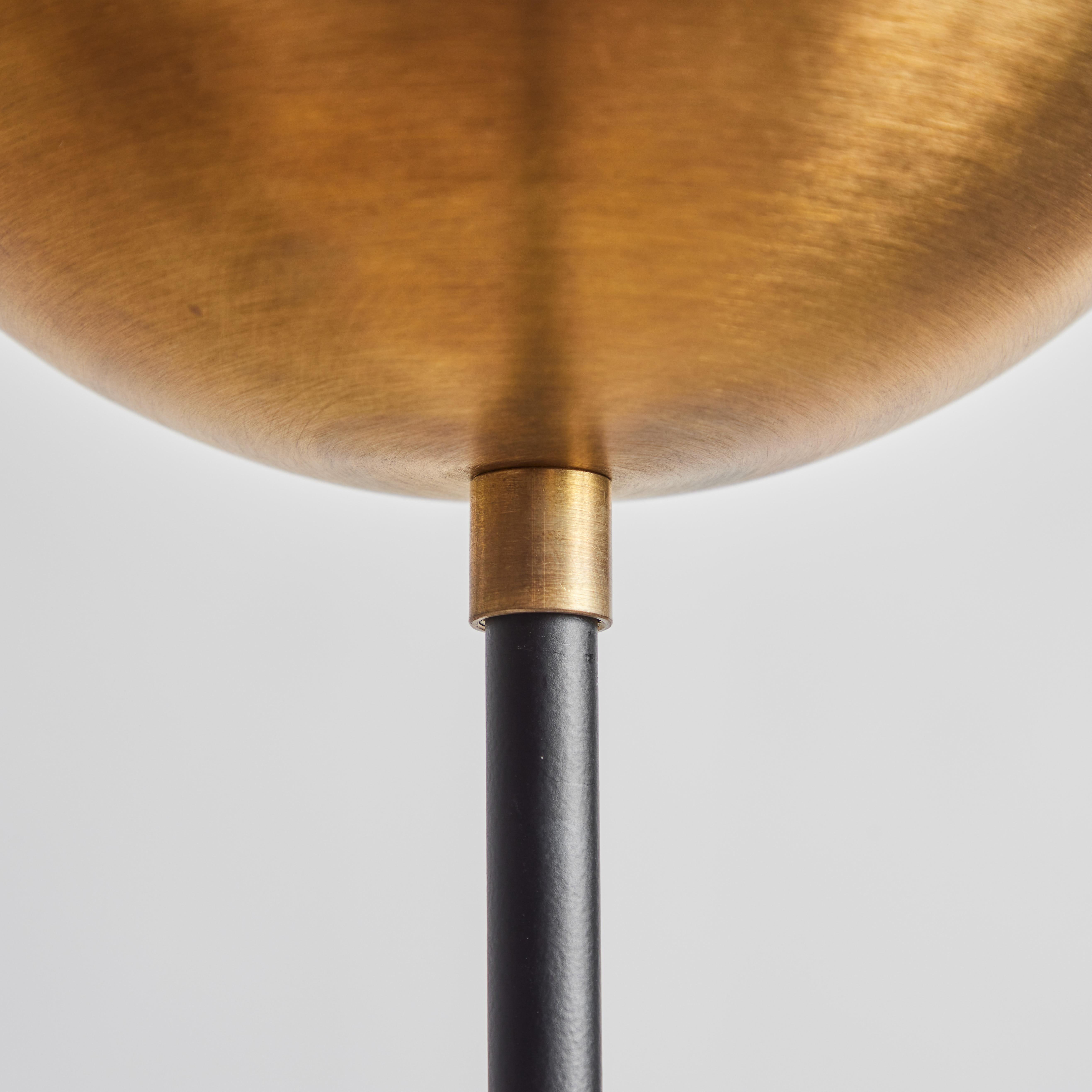 'KOKO' Floor Lamp in Opaline Glass & Brass by Alvaro Benitez For Sale 1