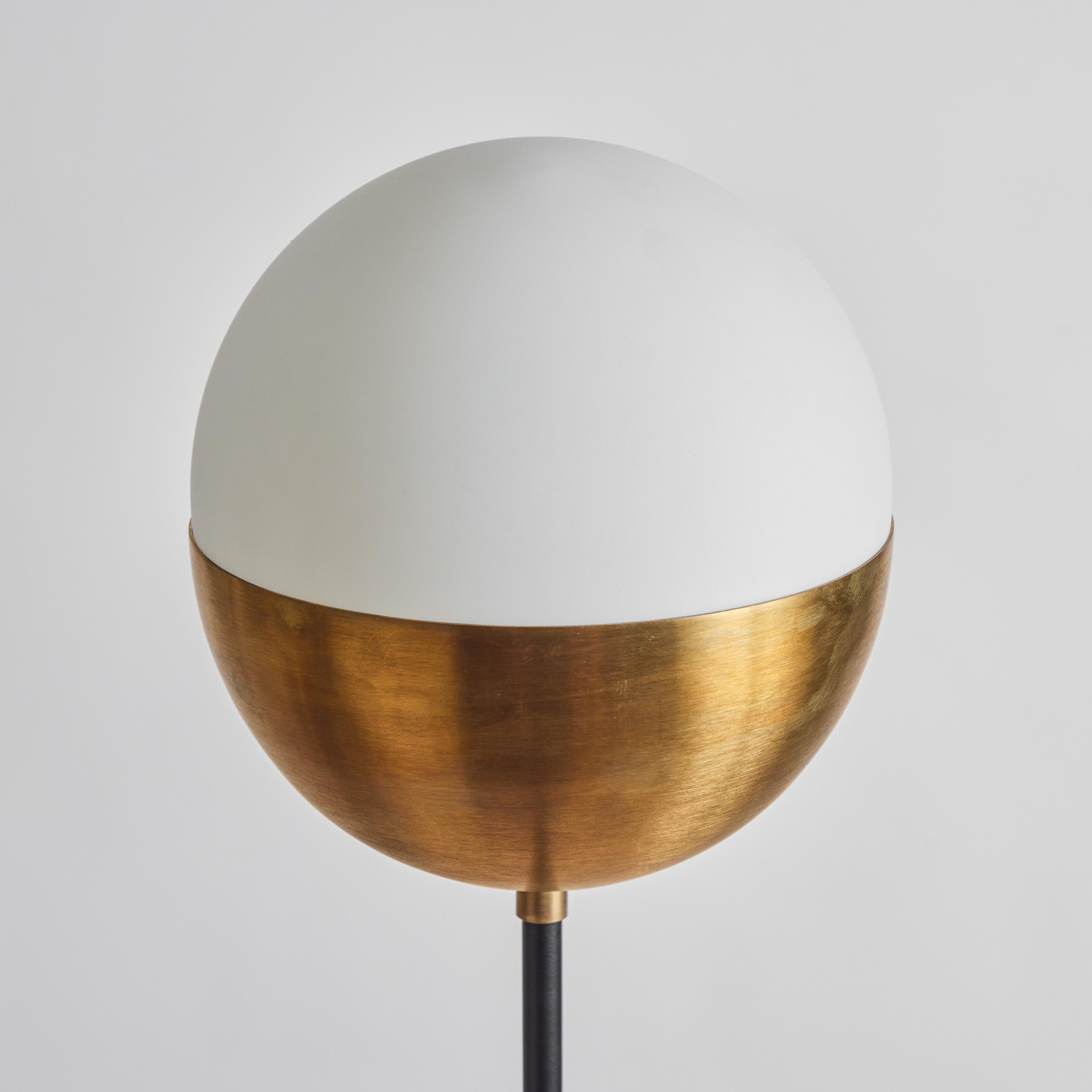 'KOKO' Floor Lamp in Opaline Glass & Brass by Alvaro Benitez For Sale 2