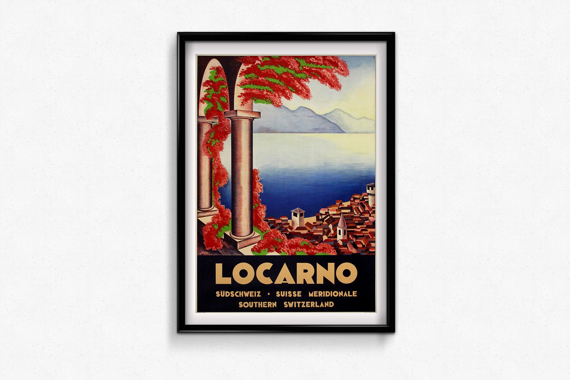 Original 1932 travel poster by Nufer - Locarno Lake Maggiore For Sale 1