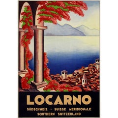 Original 1932 Reiseplakat von Nufer - Locarno Lago Maggiore