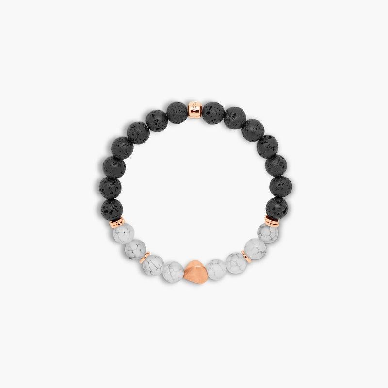 Bracciale con pepite di agata di fuoco smerigliata e argento placcato oro rosa, misura S

L'agata di fuoco smerigliata e le perle di lava vulcanica grezza creano una miscela unica di pietre semipreziose. Rifinito con una serie di dettagli in argento