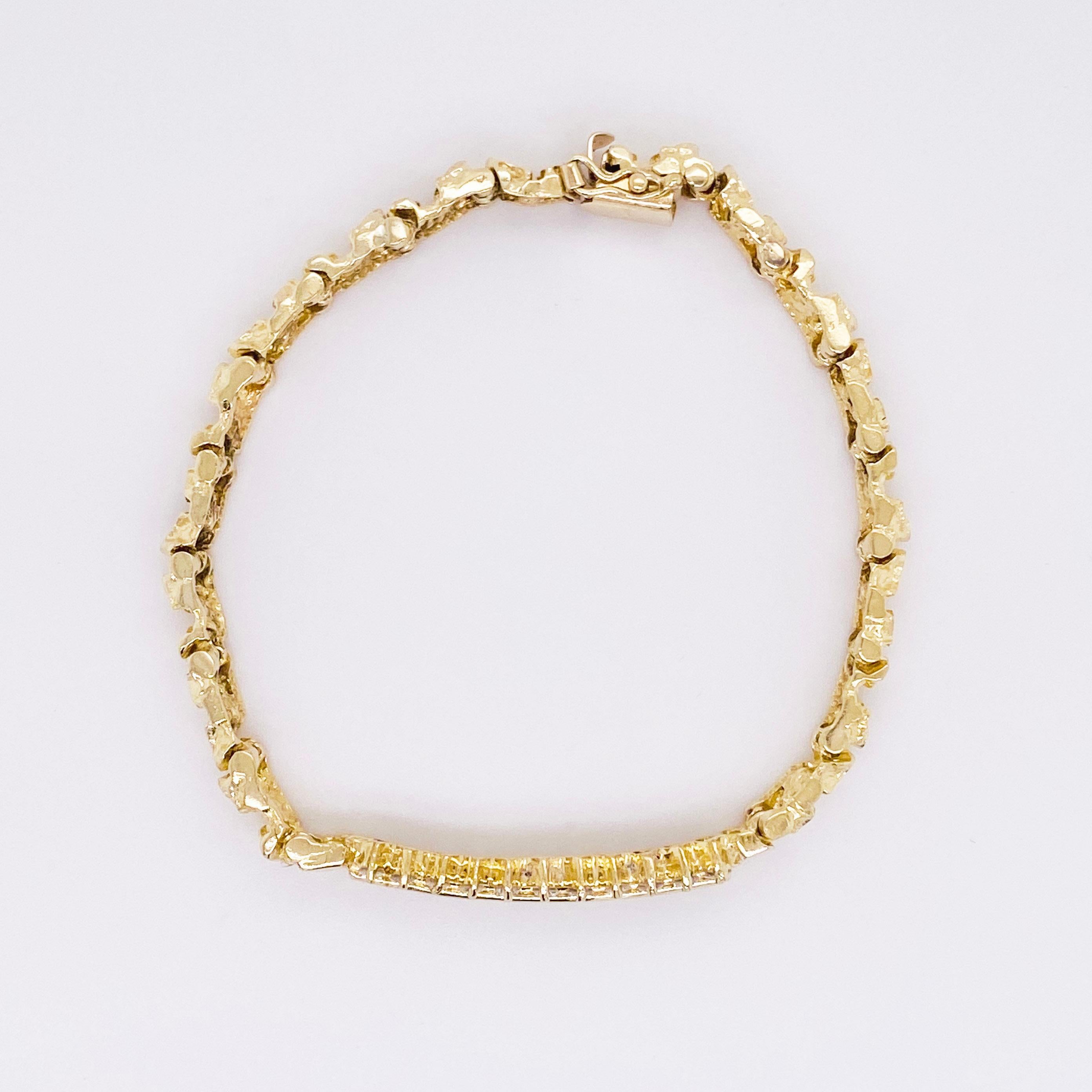 small italian nugget link gold bracelet