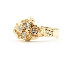Nugget Diamond Ring in 14k Yellow Gold