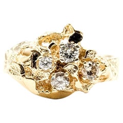 Nugget Diamond Ring in 14k Yellow Gold