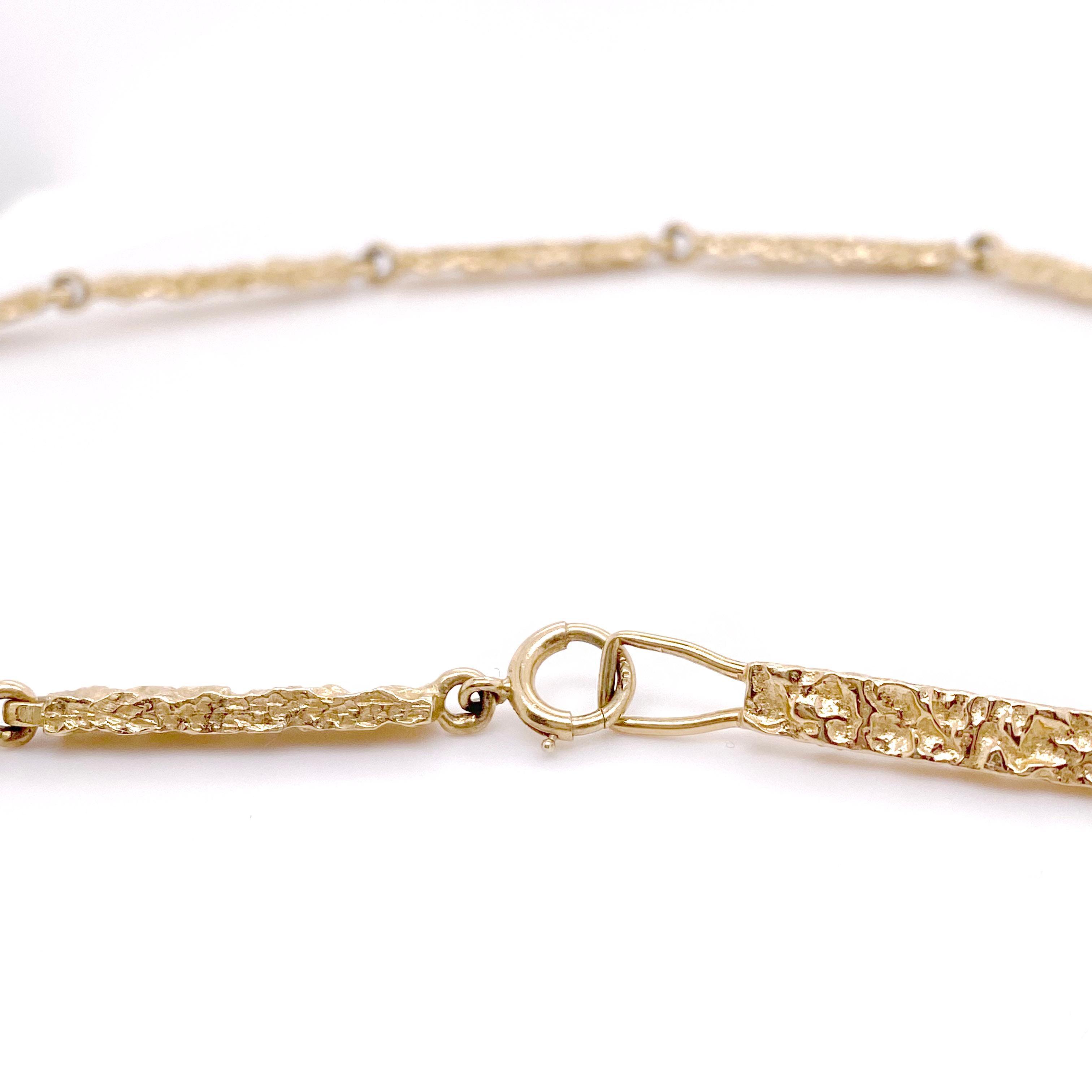 Nugget Goldkette, Gelbgold, Ausgefallene Kette, breite Gliederkette im Zustand „Neu“ in Austin, TX