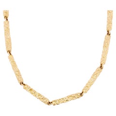Used Nugget Gold Chain, Yellow Gold, Fancy Chain Necklace, Wide Link Chain