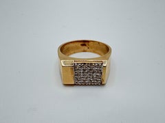 Nugget Style 10K Gold Diamond Ring, 1.55ct Round Diamonds, Unisex