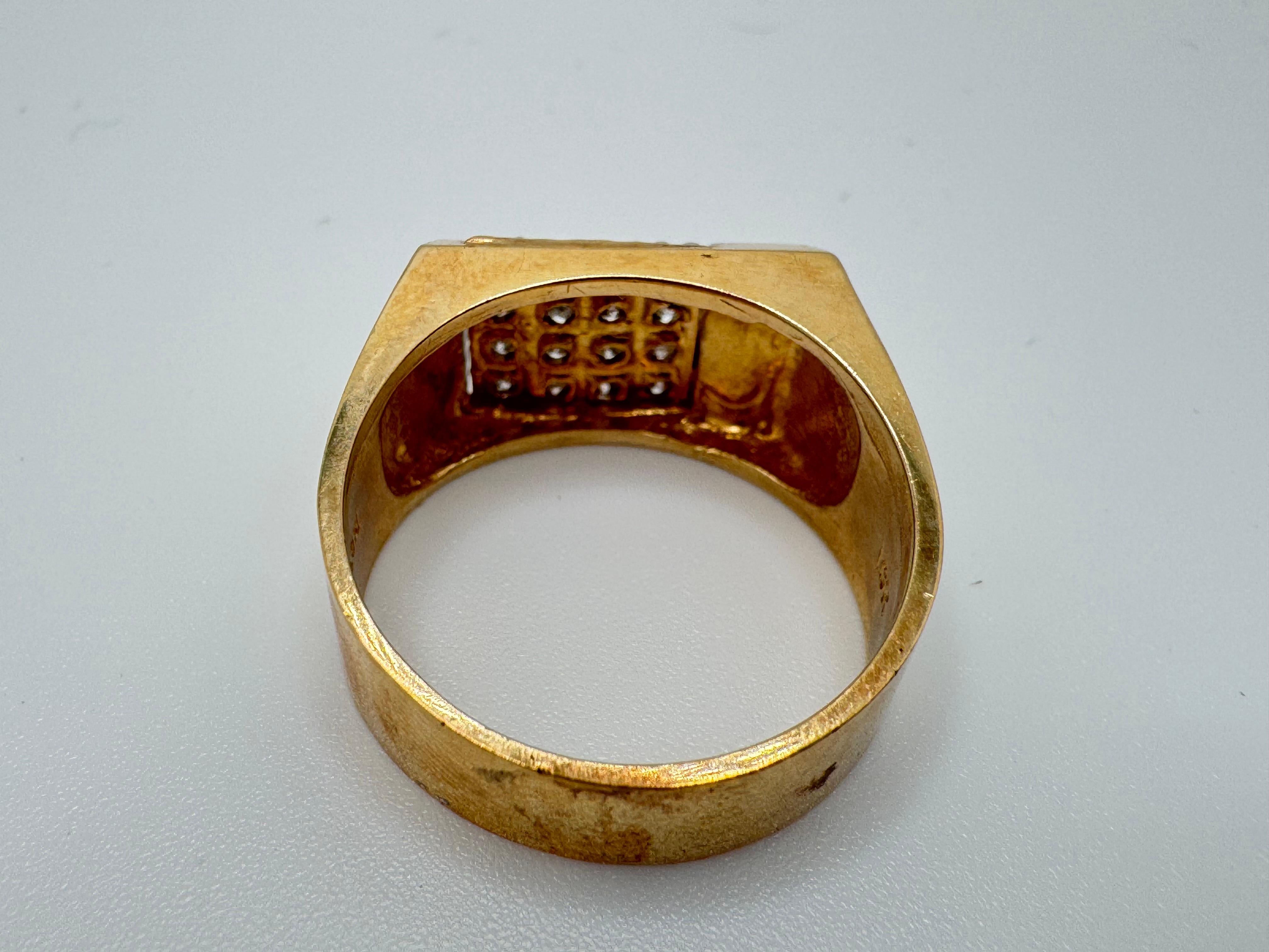 Nugget Pavé Diamond Ring in 10K Gold For Sale 1