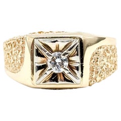 Nugget Style Diamond Ring in 14k Yellow Gold