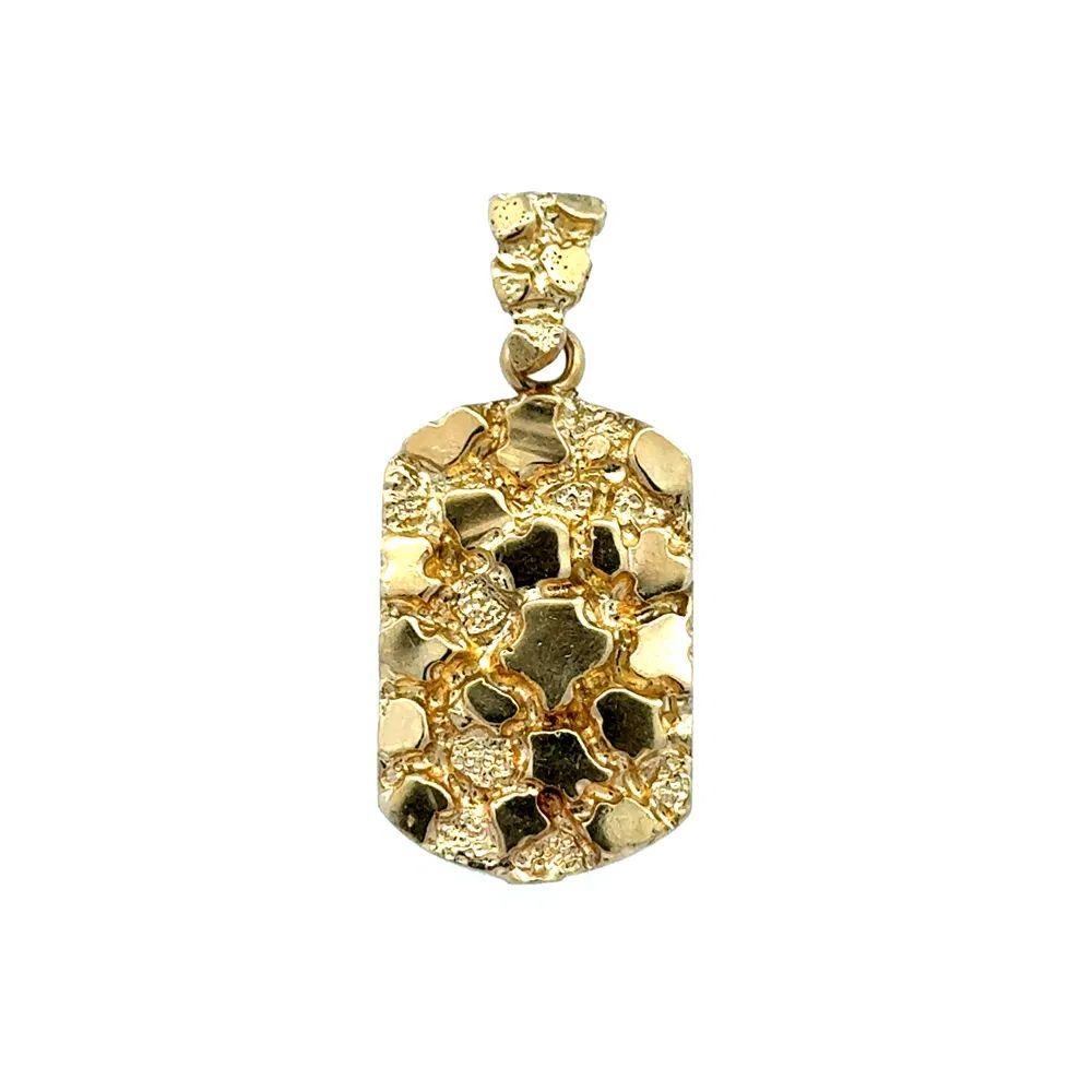 Mini médaillon de chien en or avec pendentif Vintage Nugget Style Excellent état - En vente à Montreal, QC