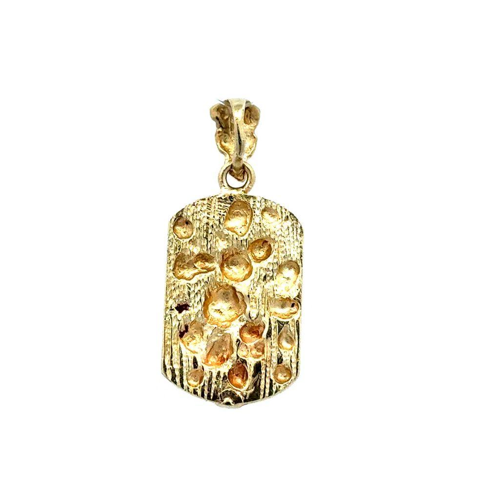 Mini médaillon de chien en or avec pendentif Vintage Nugget Style Unisexe en vente