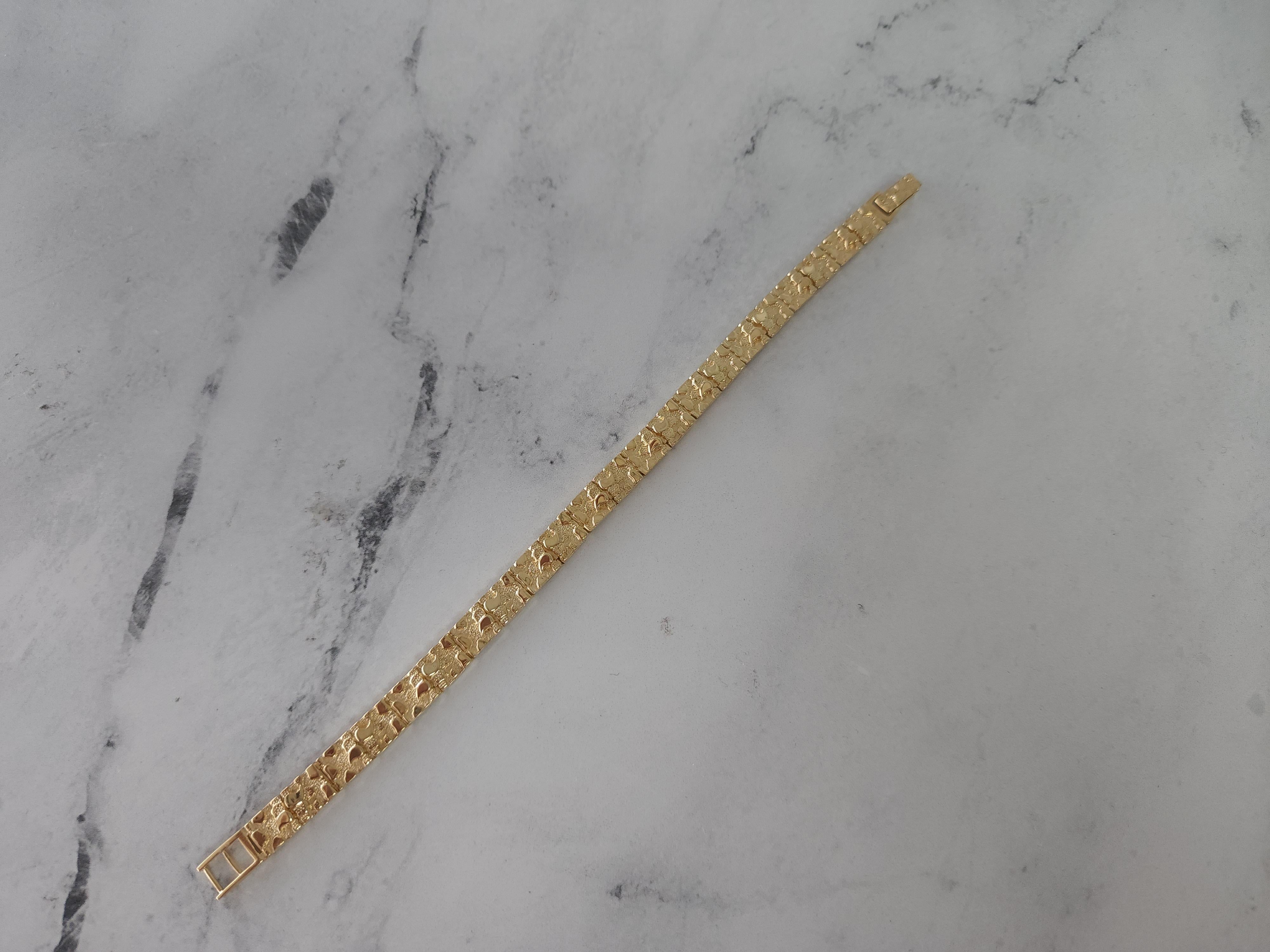 Nugget Tennis Bracelet 14k Yellow Gold For Sale 1