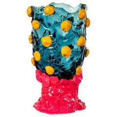 Nugget Vase Extra Colour (XL), Clear Aqua, Matte Ochre, Matte Fuschia