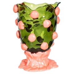 Nugget Vase (Large), Clear Green and Matte Pink by Gaetano Pesce