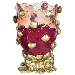 Nugget Vase (Large), Clear Pink and Bronze by Gaetano Pesce