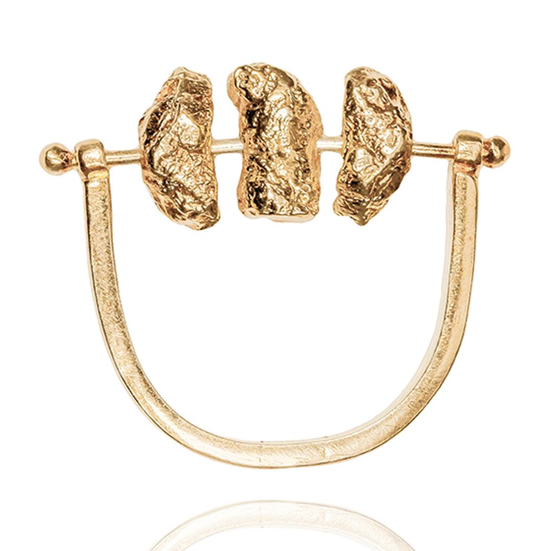 For Sale:  Nuggets Gold-Plated Textured Ring 3