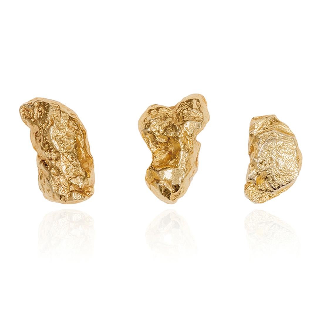 18k gold nugget earrings