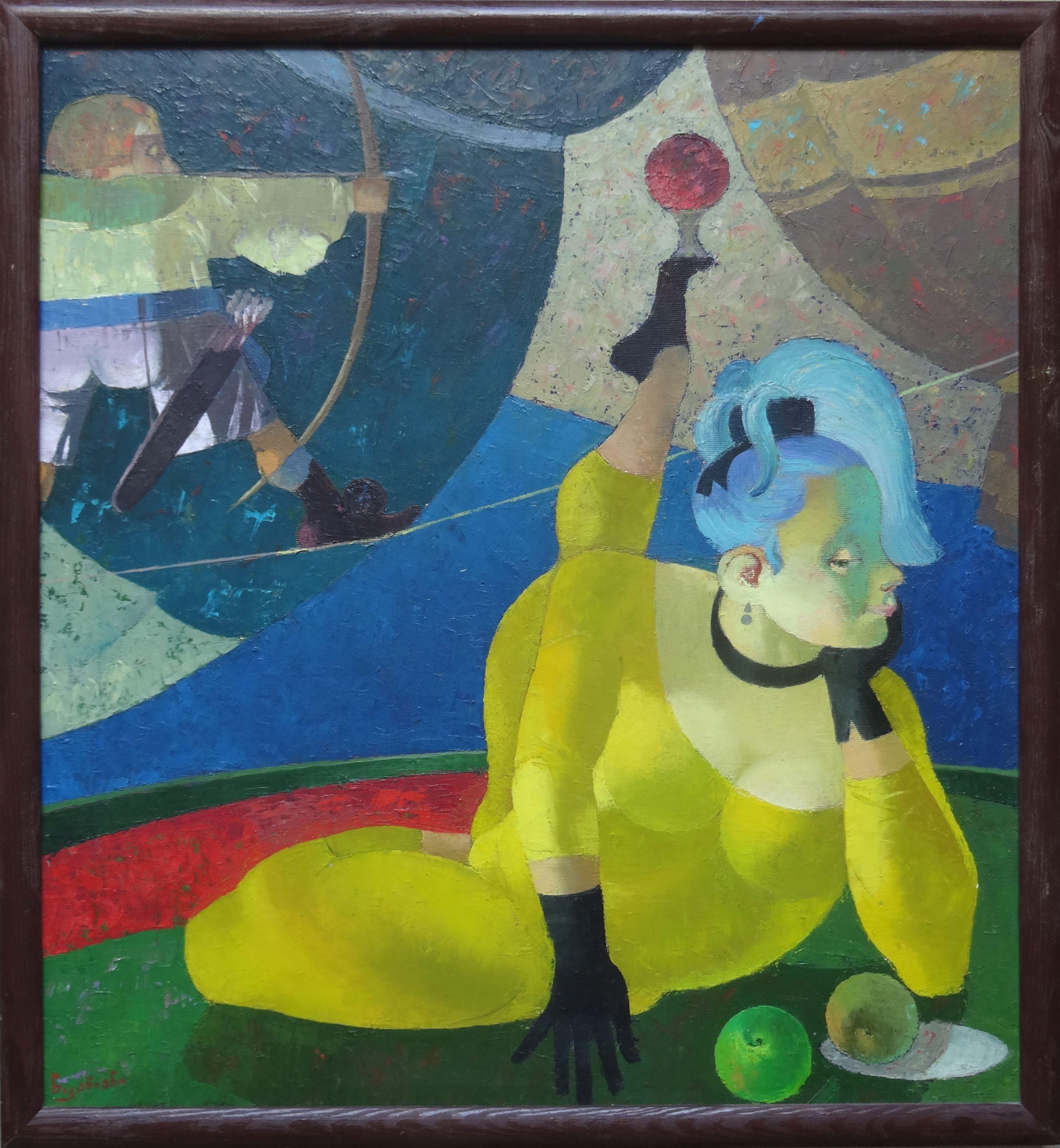 Princesse du cirque. 2015. Huile sur toile, 65 x 60 cm - Painting de Nugzar Kakhiani (Kahiani)