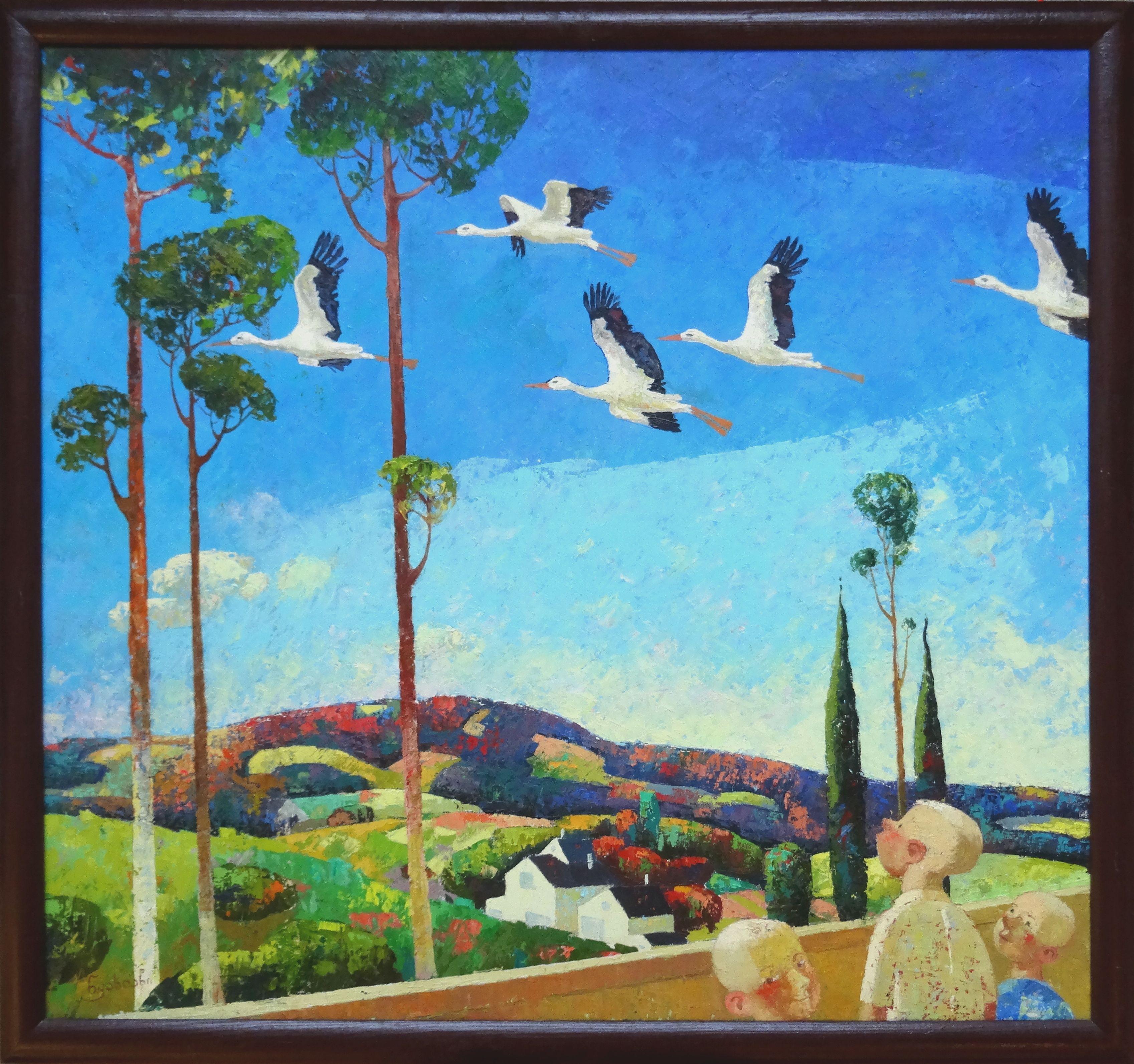 Cranes are Flying, 2011., oil on canvas, 65x70 cm