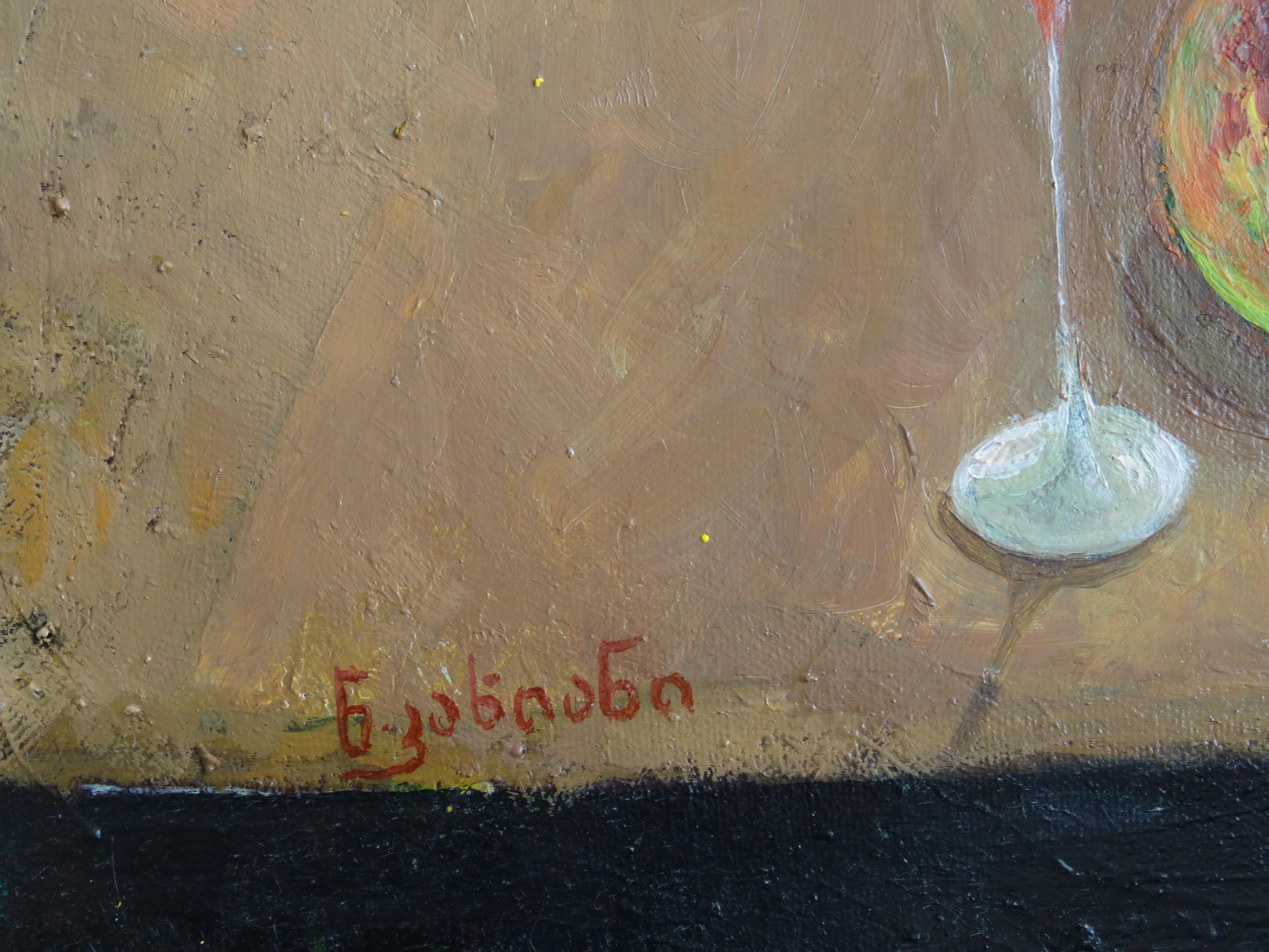 Saxophonist. 2021. Oil on canvas, 80x60cm - Painting by Nugzar Kakhiani (Kahiani)