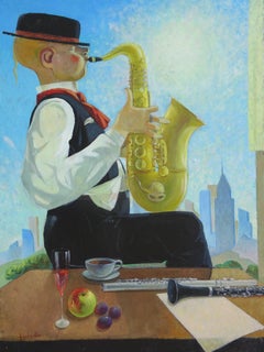 Saxophonist. 2021. Oil on canvas, 80x60cm