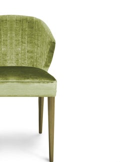 Nuka Dining Chair in Cotton Velvet with Gold Finish Legs by Brabbu