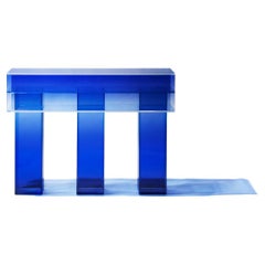 Null Blue Glass Clear Transition Color Console Table by Studio Buzao