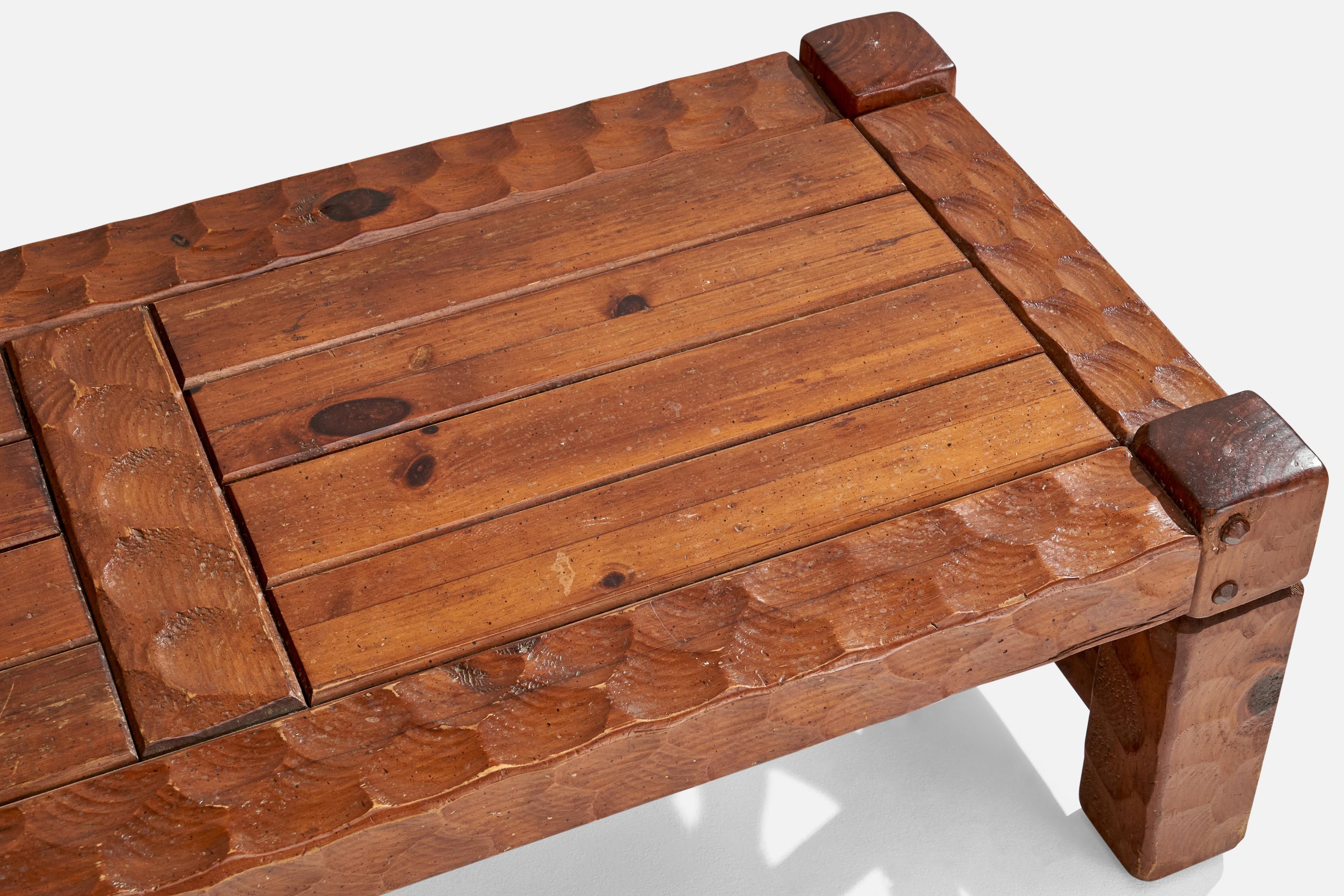 Null Furniture, Coffee Table, Pine, USA, 1970s In Good Condition In High Point, NC
