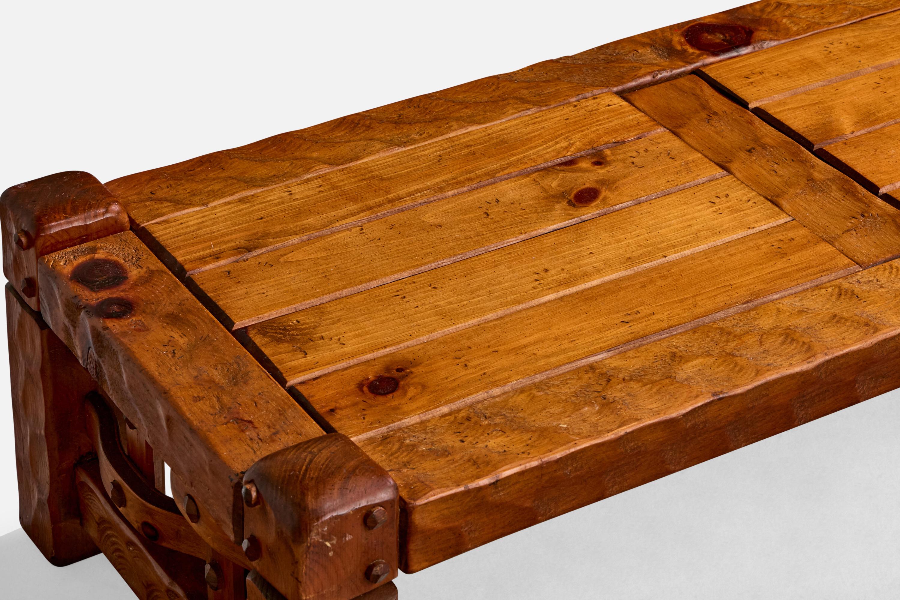 Null Furniture, Coffee Table, Pine, USA, 1970s For Sale 2