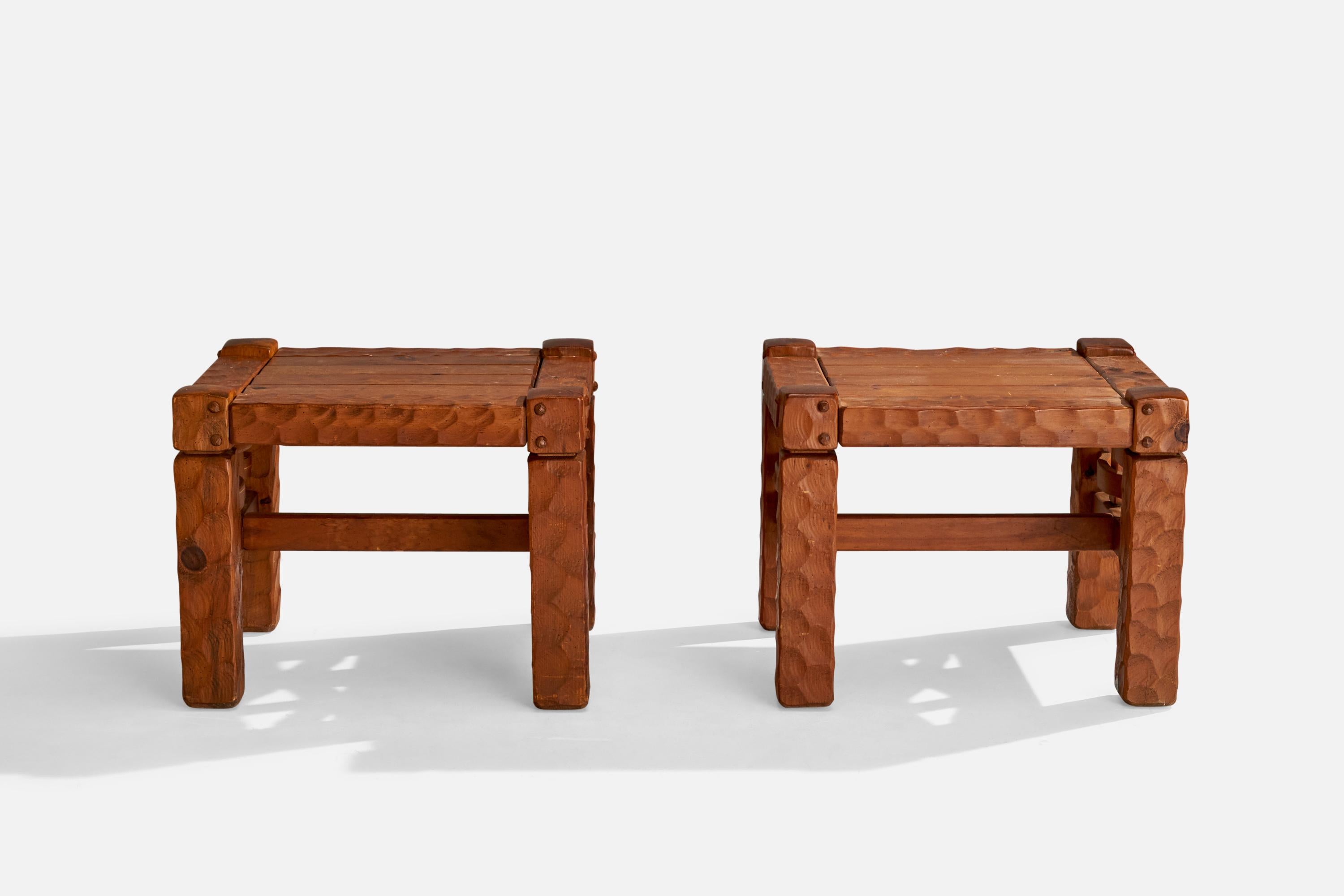 American Null Furniture, Side Tables, Pine, USA, 1970s For Sale
