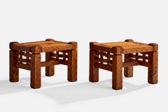 Null Furniture, Side Tables, Pine, USA, 1970s