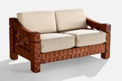 Null, Sofa, Pine, Fabric, USA, 1970s