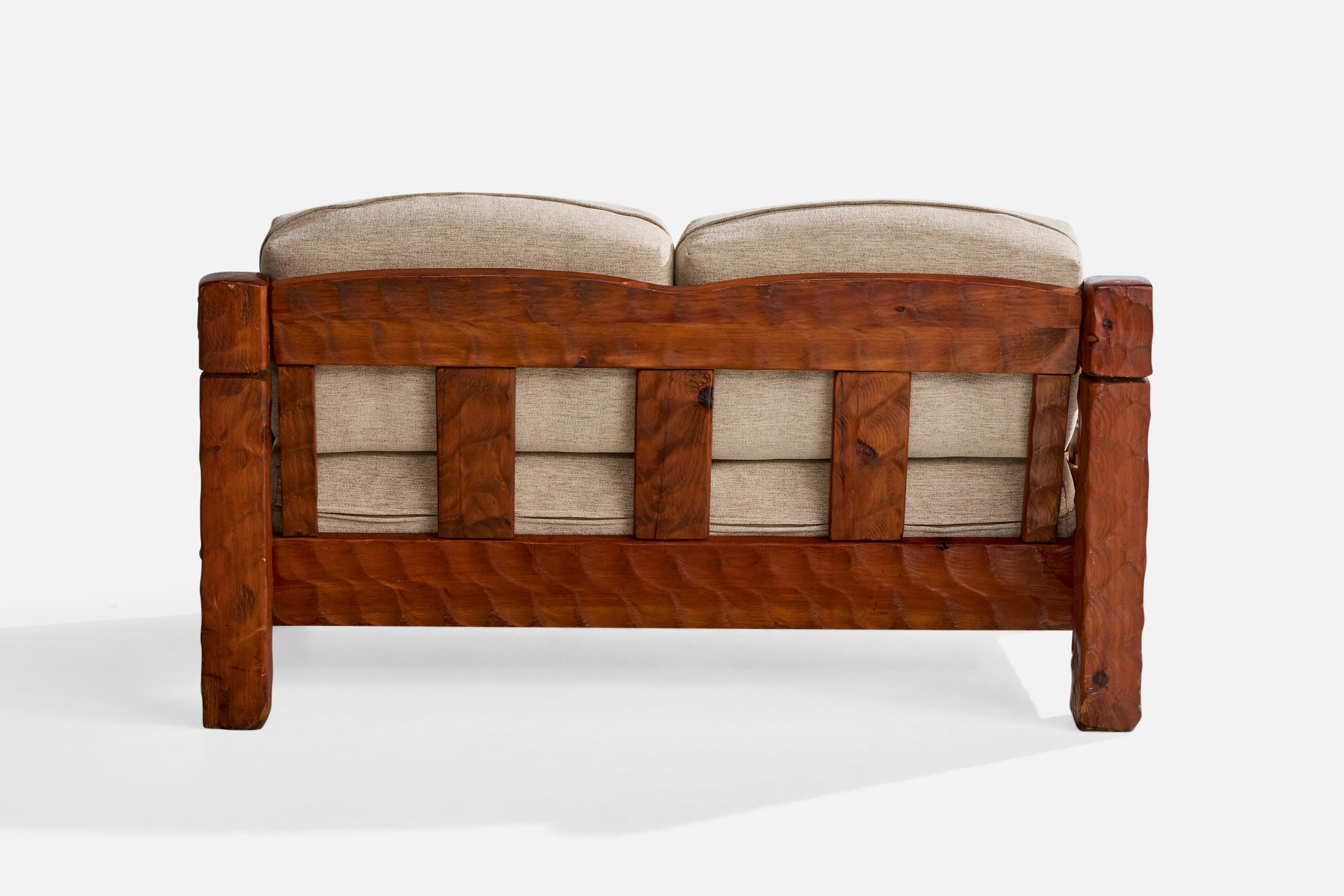 Null, Sofá, Pino, Tela, EEUU, 1970s en venta 1