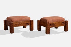 Null, Stools, Pine, Fabric, USA, 1970s