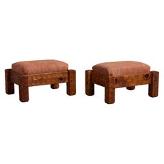Null, Stools, Pine, Fabric, USA, 1970s