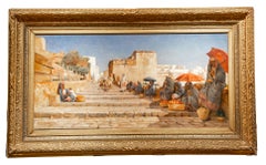 Antique "Fruit Seller outside the Medina, Algiers"
